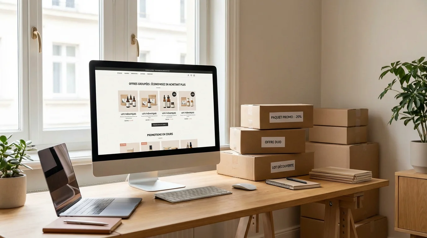 Online store displaying a product bundle offer to increase average order value