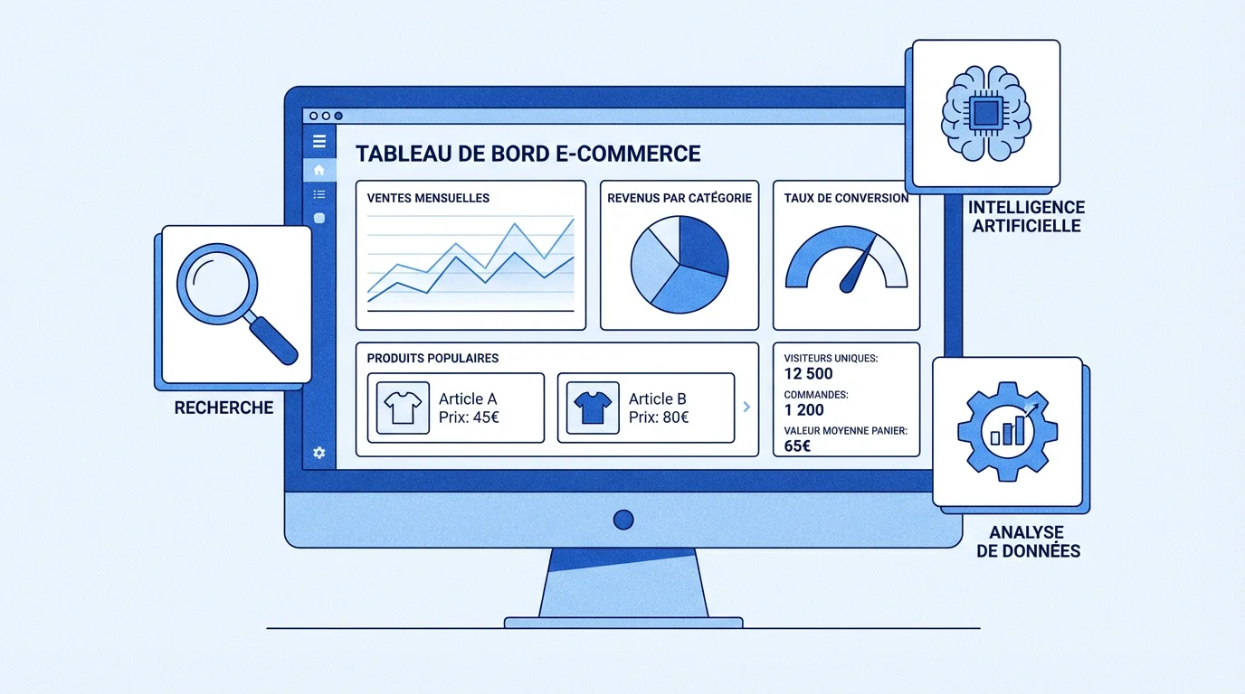 E-commerce analytics tool dashboard with performance metrics