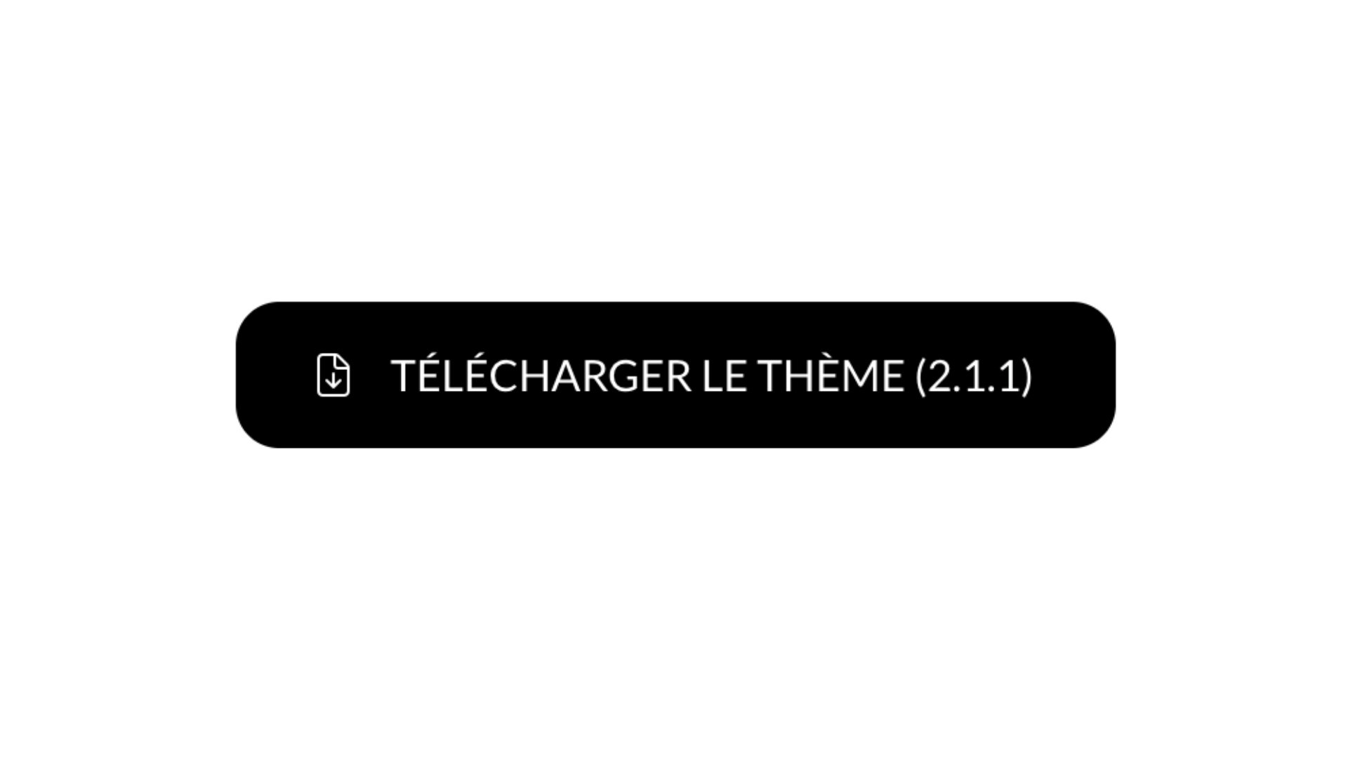 Bouton noir avec une icône de téléchargement et le texte « TÉLÉCHARGER LE THÈME (2.1.1) » en blanc.
